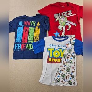 Disney Pixar Toy Story Boys Size 7 T-Shirt 3 Pack NWT Buzz Woody